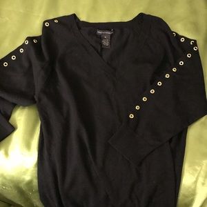 Black v-neck sweater